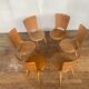Series of 6 chairs bistro Baumann model Dove year 1950/1960