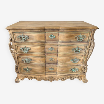 Commode arbalete baroque patinée