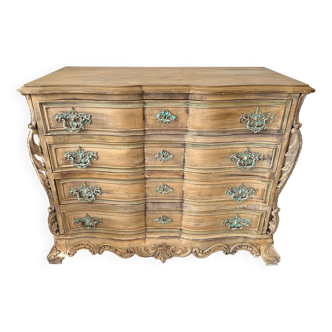 Commode arbalete baroque patinée