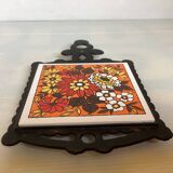 Yellow-orange teapot trivet Japan