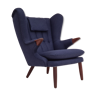 Danish design "Teddy bear" chair, 70s, wool, teak wood, reupholstered