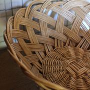 Large vintage woven wicker basket