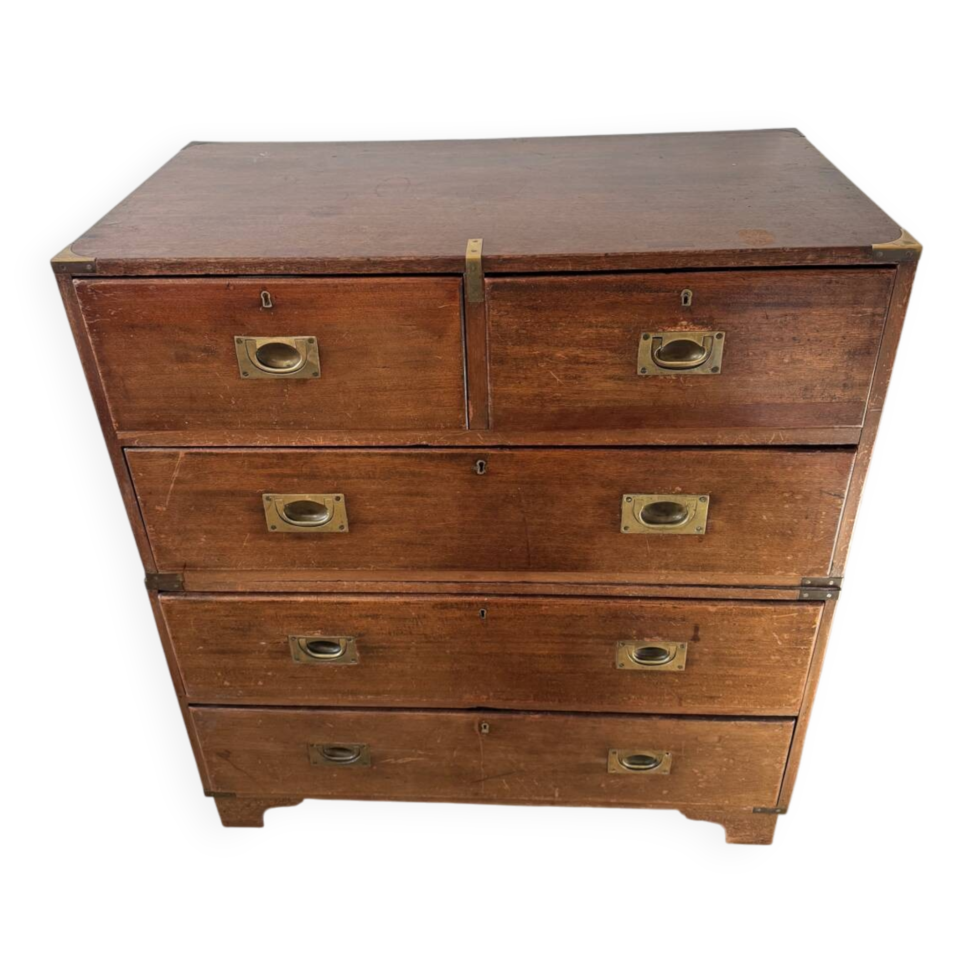 English boat commode in mahogany