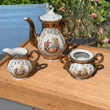 Tea set Italian porcelain gold color