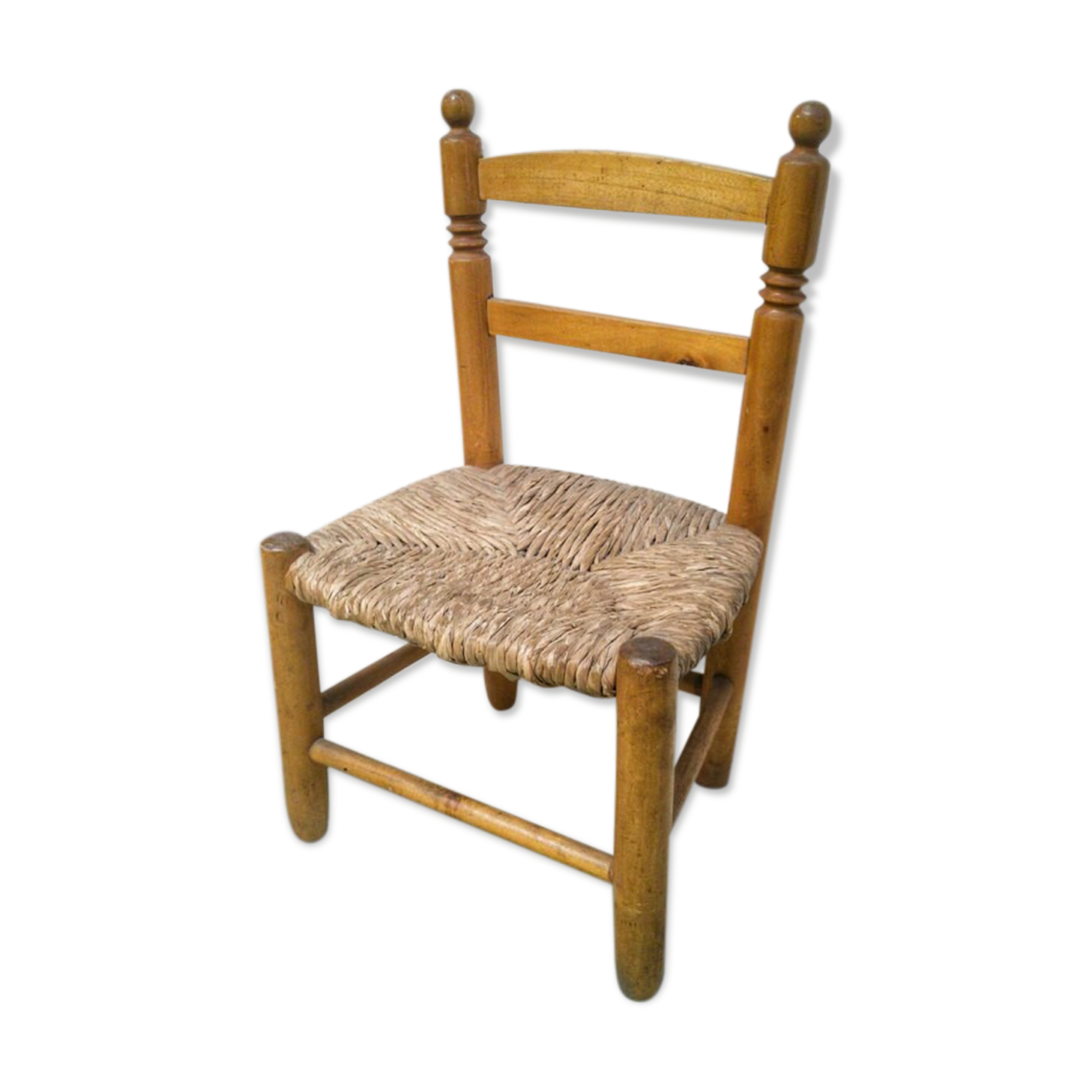 Children's chair wood and straw