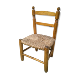 Children's chair wood and straw