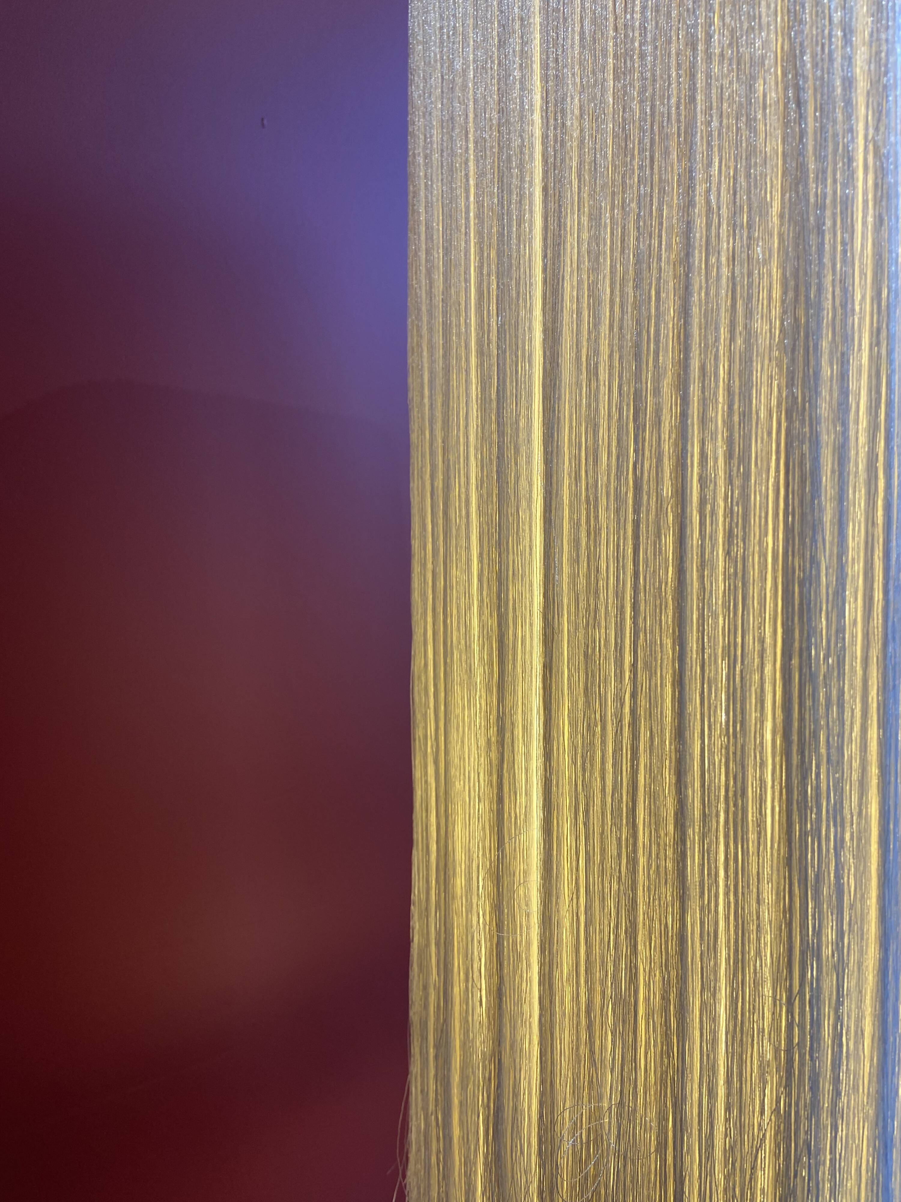 Beige marble stucco base, Houles white ecru fringed lampshade.