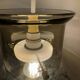 Smoked glass pendant light Space Age 1970s