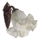 Single French Bronze Art Nouveau Wall Light with Flower Detail and White Glass Shade 4970