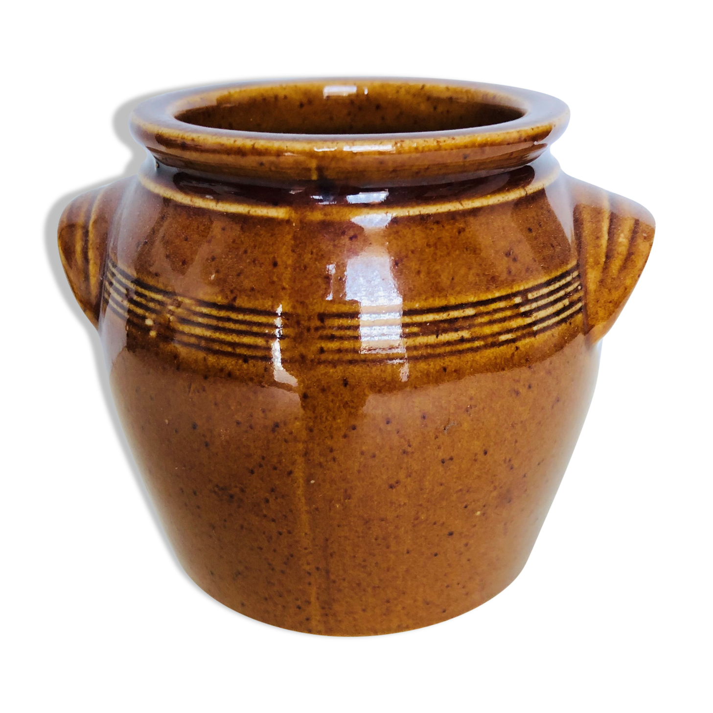 Glazed stoneware pot