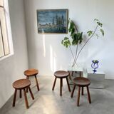 4 hammered brutalist stools