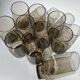 10 Verres à eau fumés brun 70´s