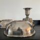 Series of 6 vintage candlesticks in brass and silver metal