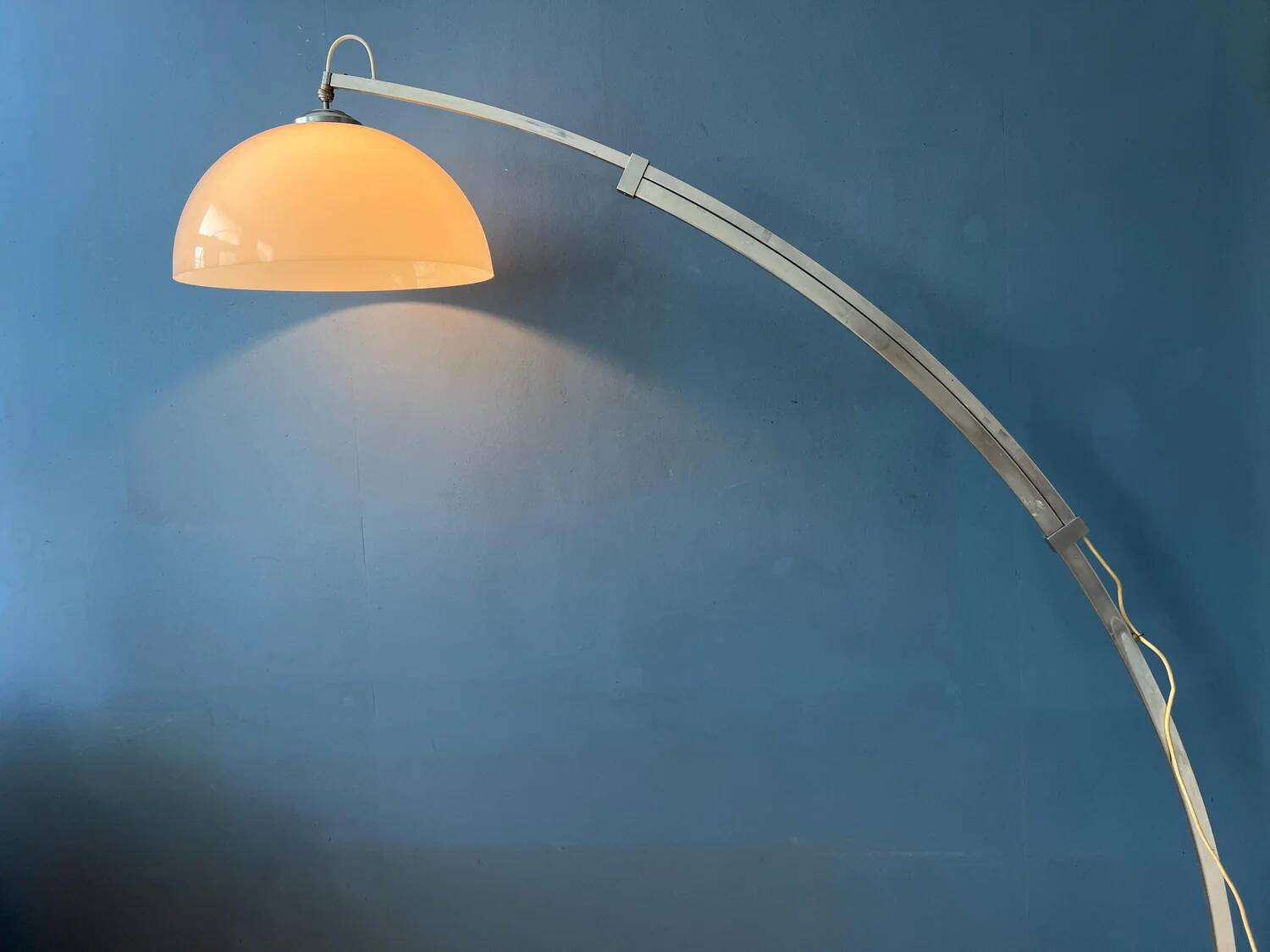 Vintage space age arc floor lamp in style of Guzzini