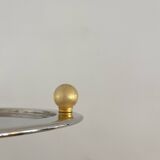 Vintage Palladium-Plated Serving Tray with Murano Glass Handles, Italy, 80s