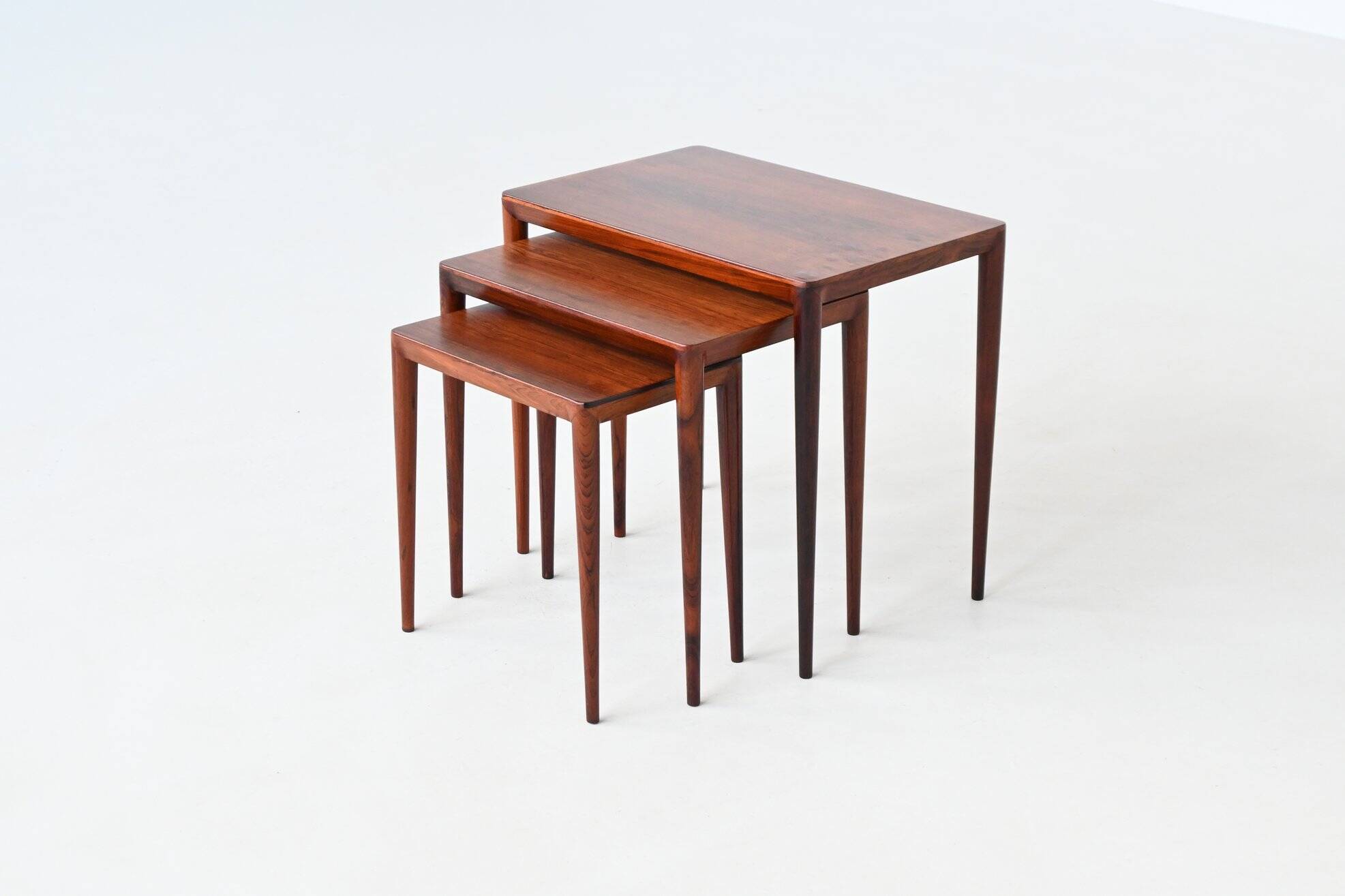 Severin Hansen nesting tables in rosewood Haslev Denmark 1960