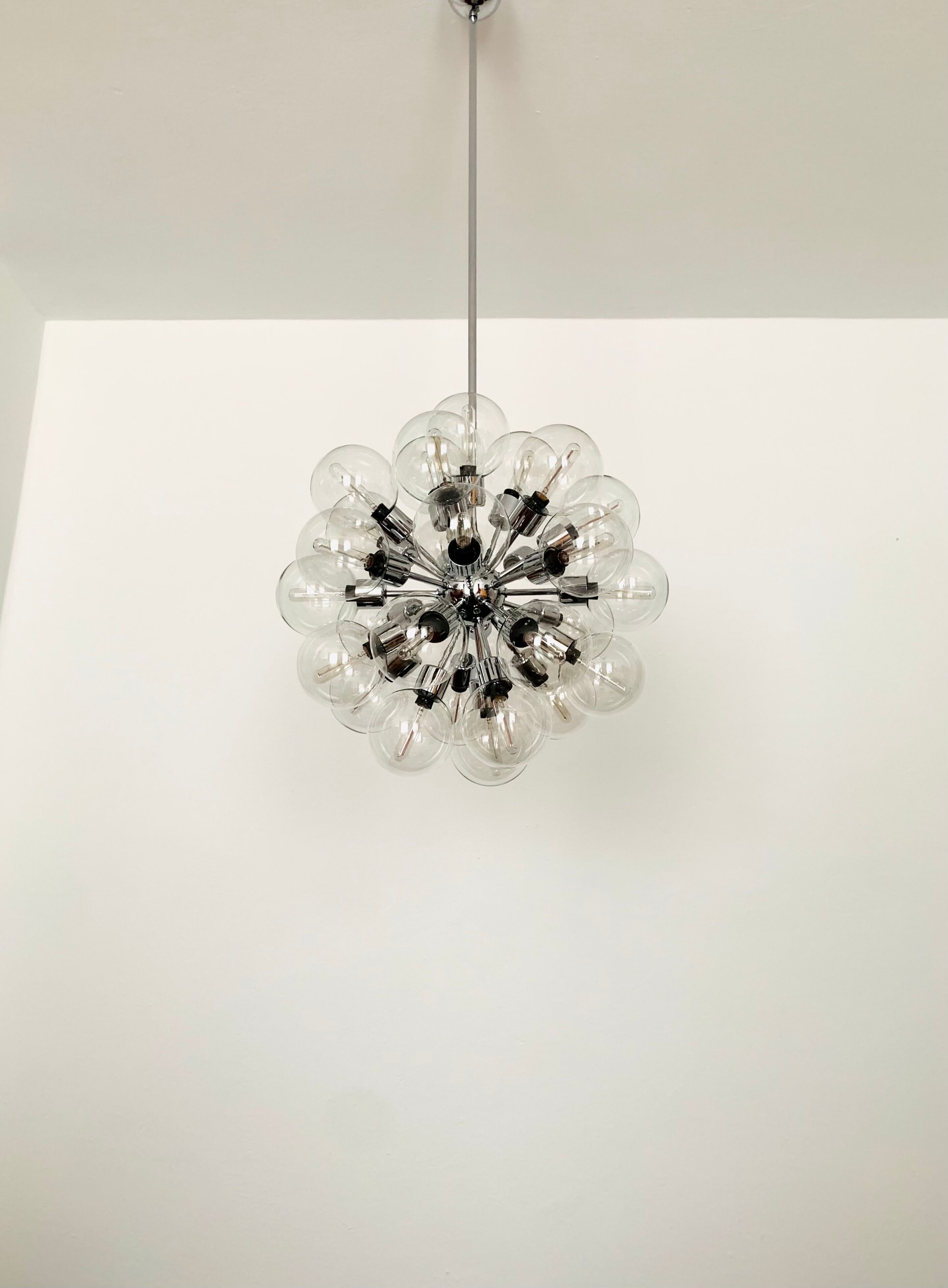 Chromed 1970s Sputnik Chandelier by Motoko Ishii for Staff