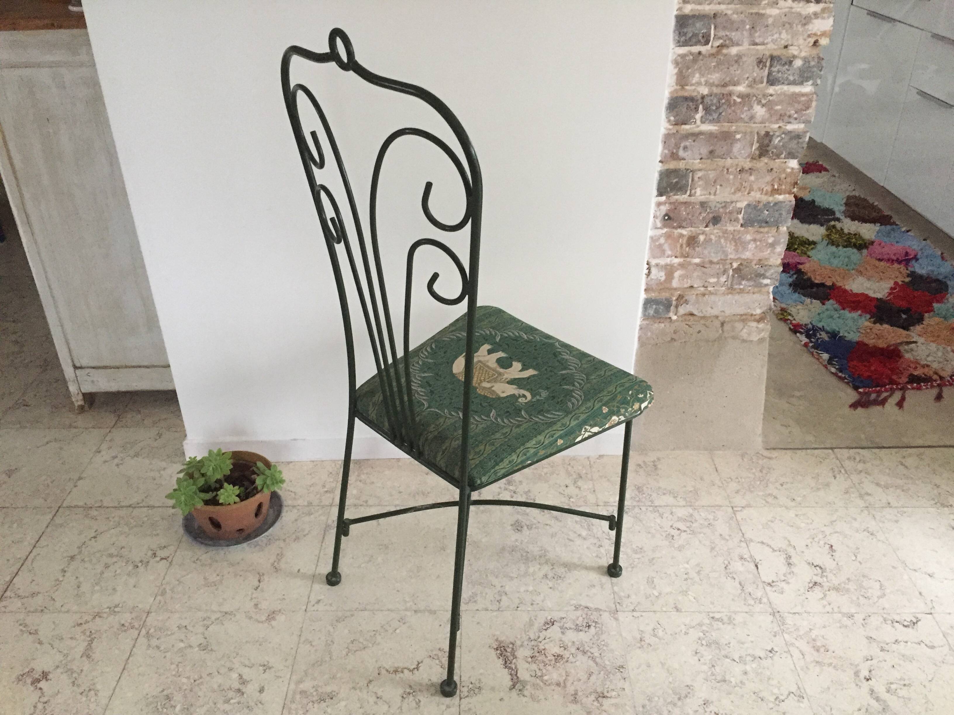 Chaise de jardin vintage en fer forgé