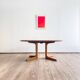 Grande table à manger scandinave vintage en teck massif, Danemark, 1970