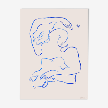Indian ink "The Awakening of Leda" in limited edition (blue version)