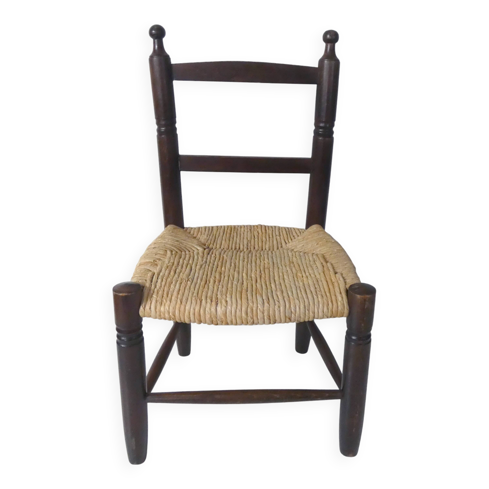 old wooden straw chair for children