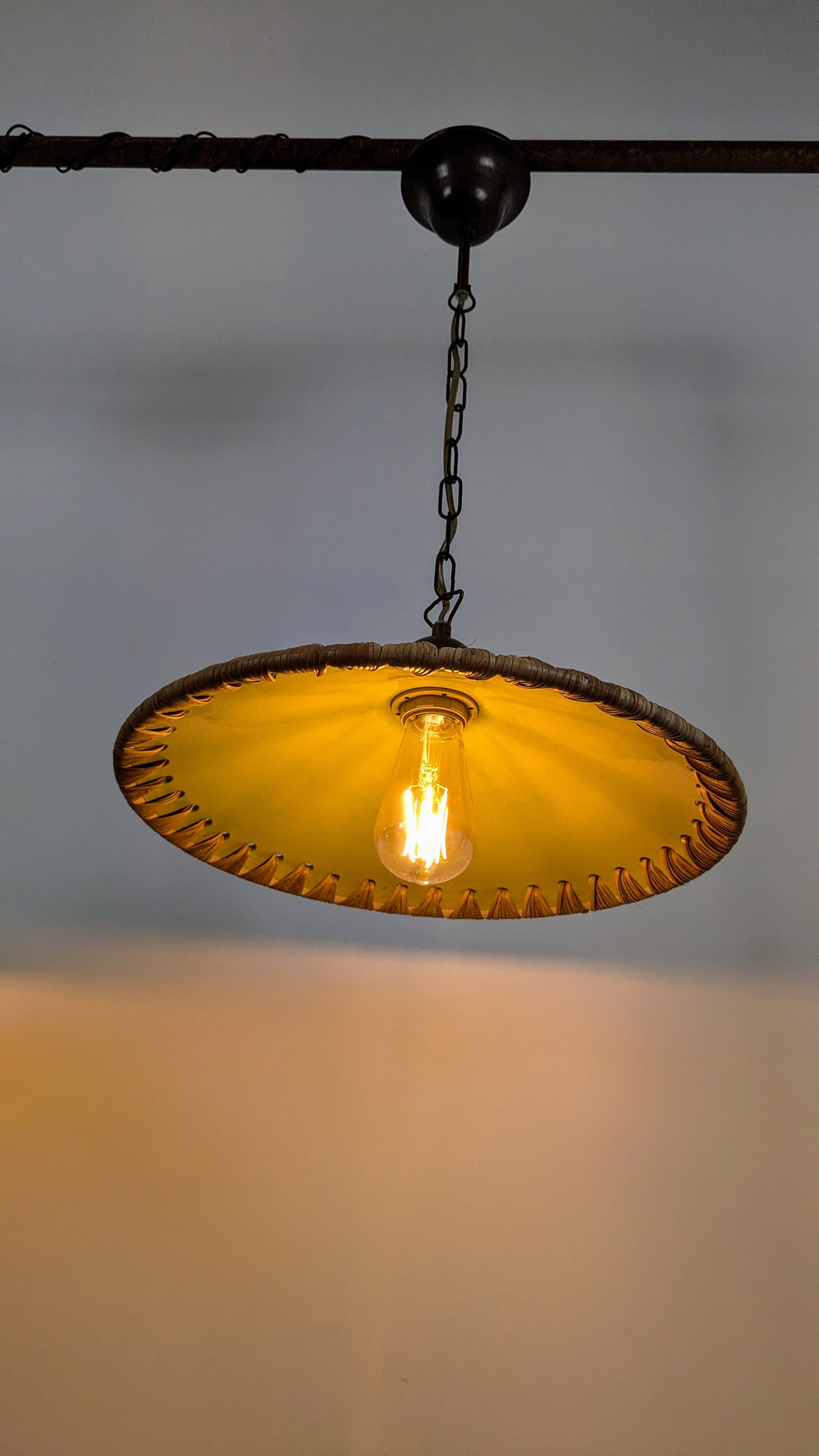 80's Concept Glass Italian Pendant Lights, Vintage Design Pair