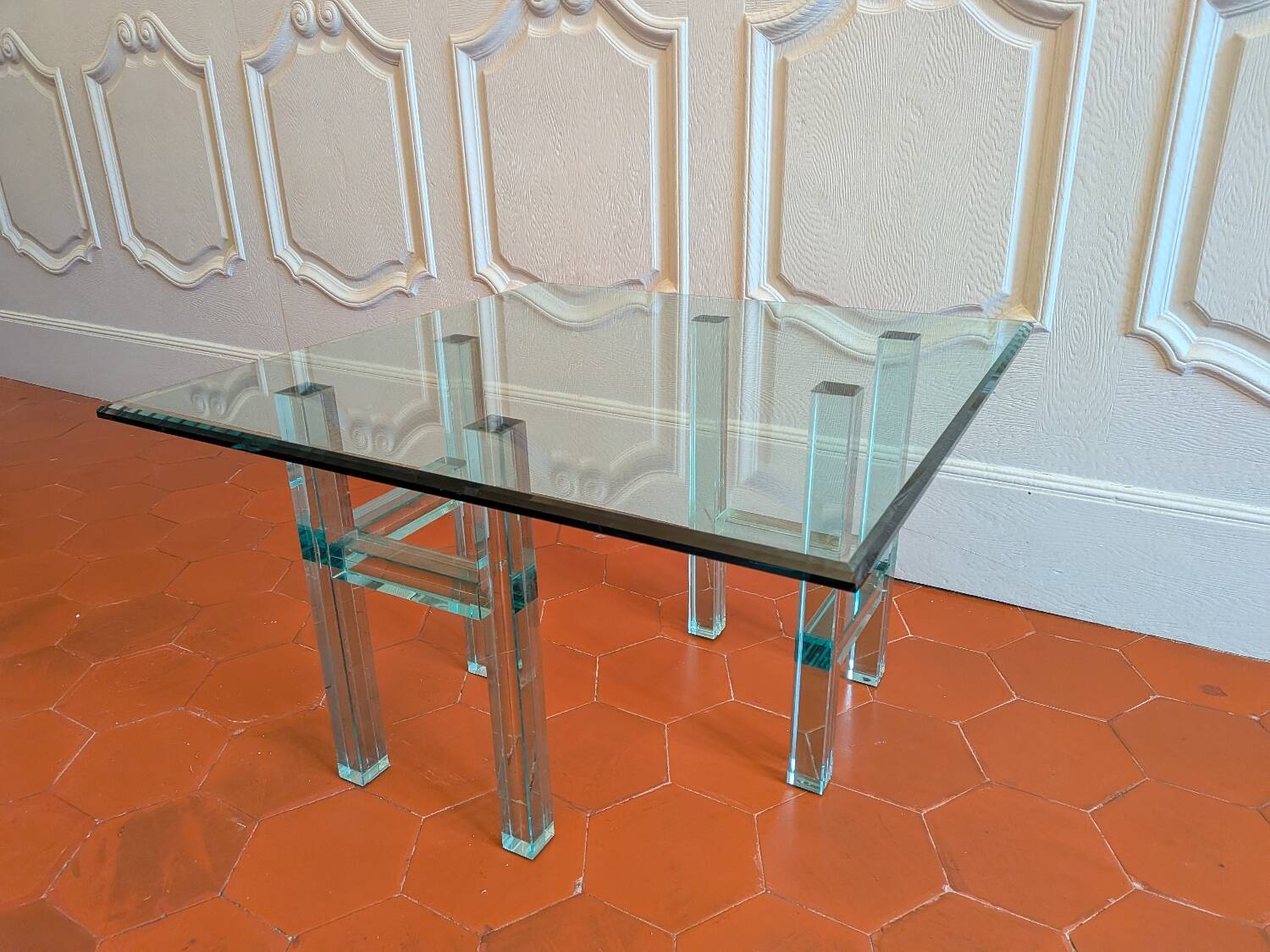 Glass coffee table