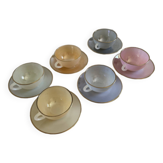 Arcopal France pastel colored cups