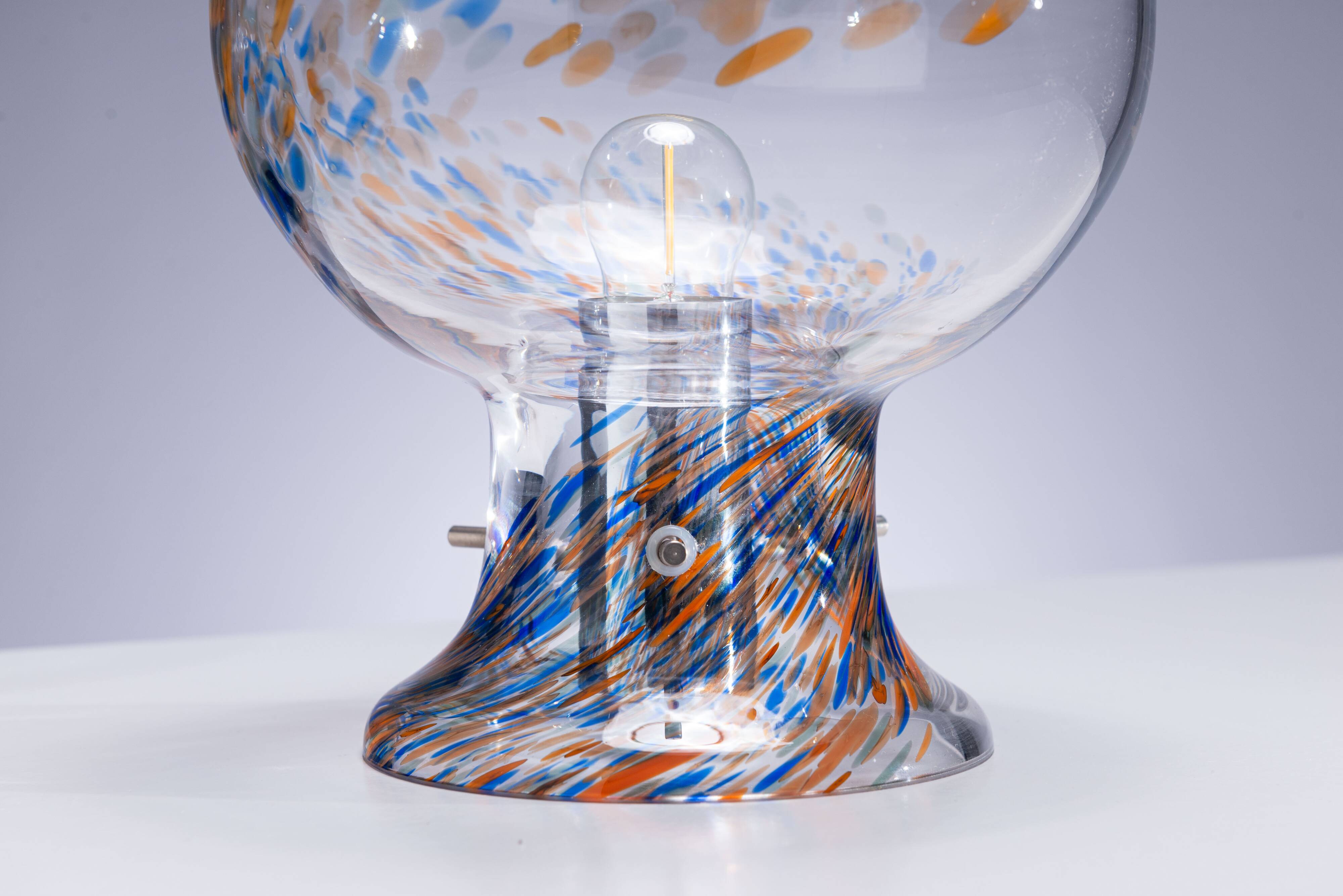 Glass table lamp by Olle Alberius for Orrefors Sweden, 1970s