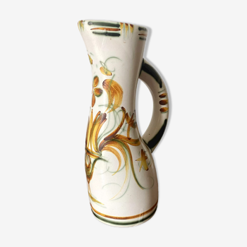 Vase vintage en céramique peint à la main
