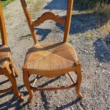 6 Old Straw Chairs in Fruit Tree
