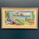 Original Mid Century Swedish Oil On Canvas — Fractured Horizon By Yngve Andersson — Signed — Vintage & Framed — 34 × 62 Cm (13.4" × 24.4")