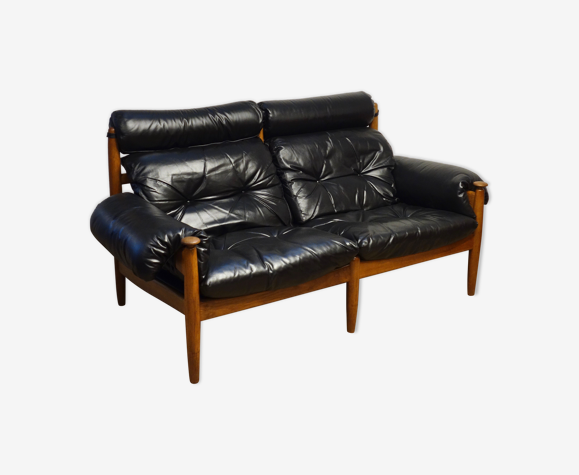 Leather sofa by Eric Merthen for Ire Møbler, Sweden 1960's