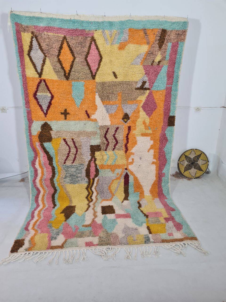 Berber bohemian handmade wool rug 250 X 150 CM