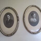 Pair of old oval art deco frames