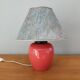 Vintage ceramic lamp with a patinated shade