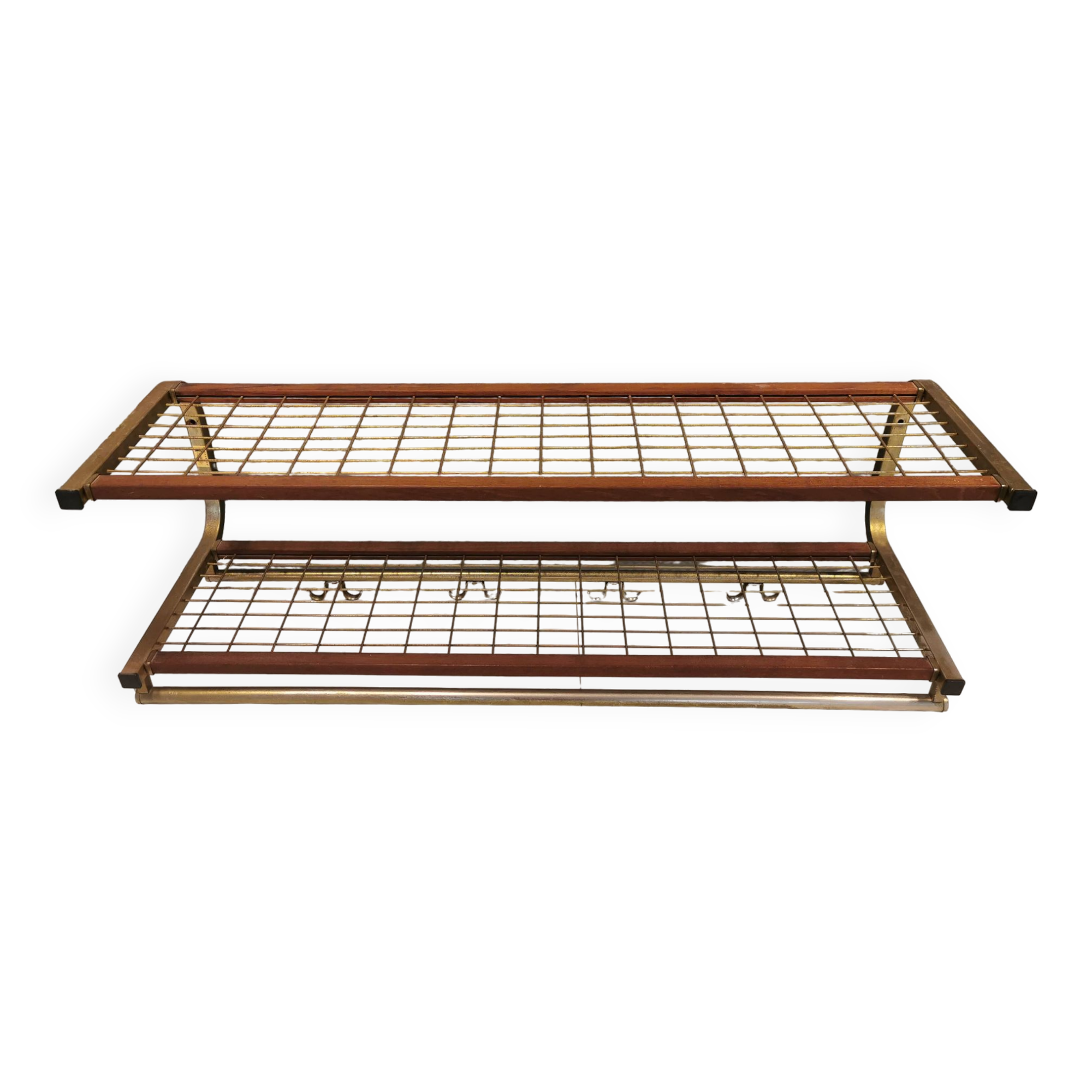 Vintage hat rack, wall-mounted clothes rack, produced in Sweden in the 1960s by Isakssons Habo