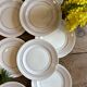 Set of 10 vintage flat plates in semi-porcelain Céranord.