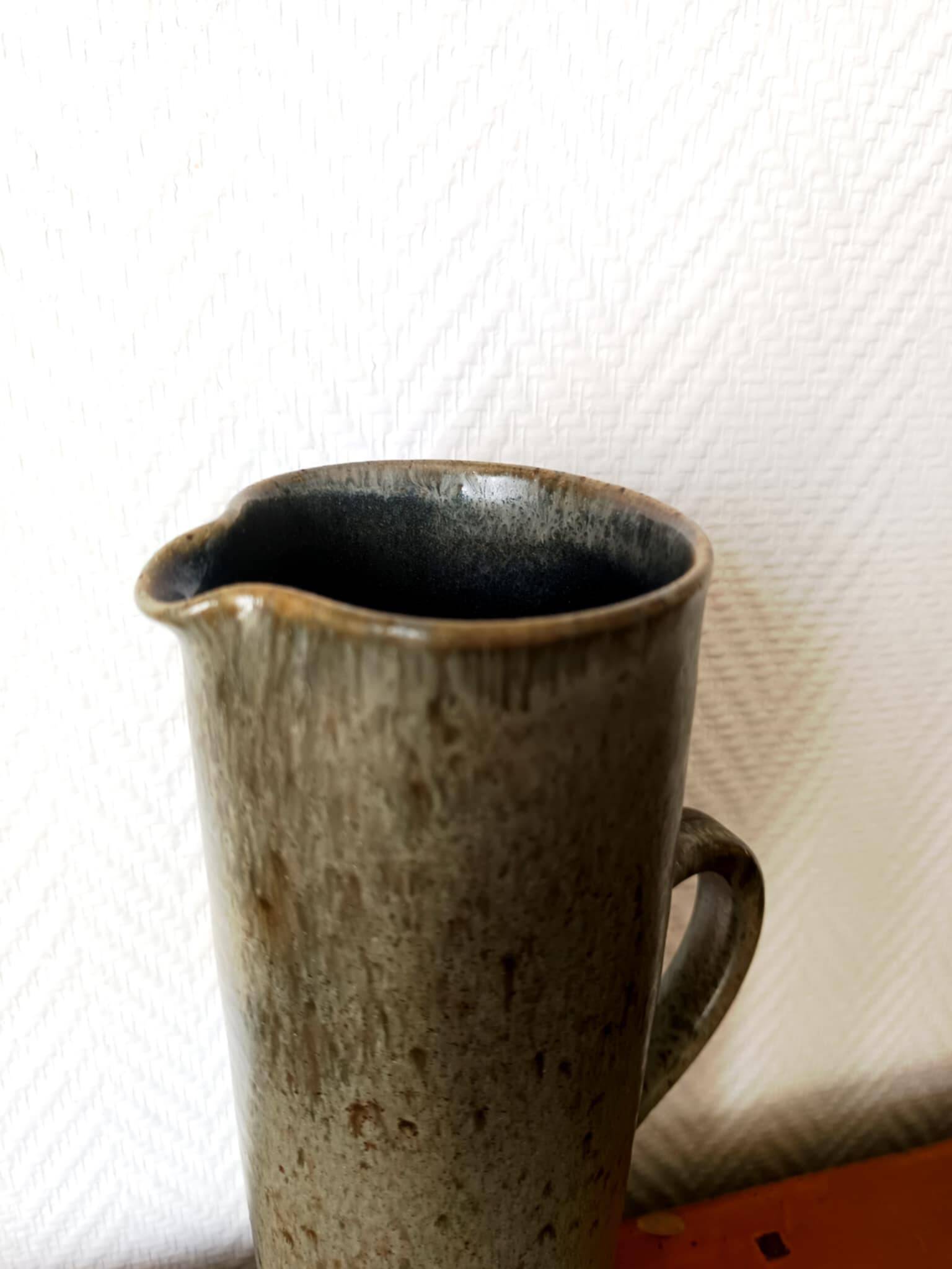 Vintage 1950s enamelled stoneware jug