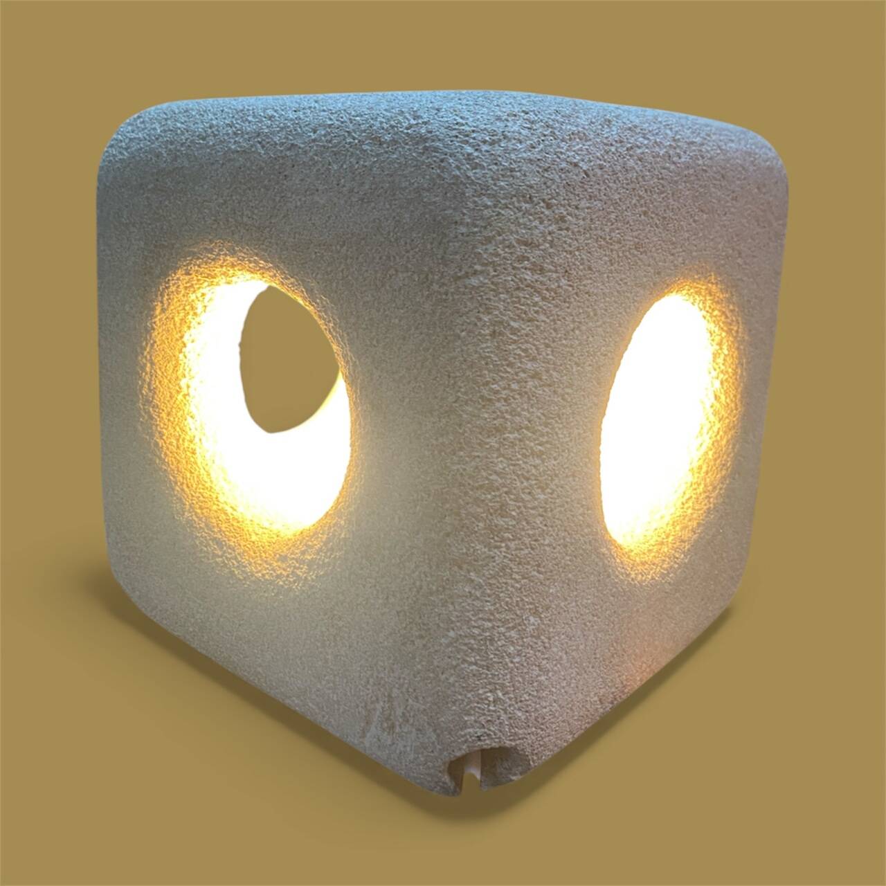 Cube lamp by Albert Tormos in limestone from the 60s 70s.