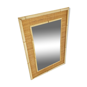 Mid century bamboo mirror by dal vera, 1960s