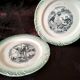 2 "proverbs and military" talking dessert plates - Gien porcelain