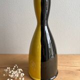Vintage Vallauris two-tone black and yellow earthenware vase