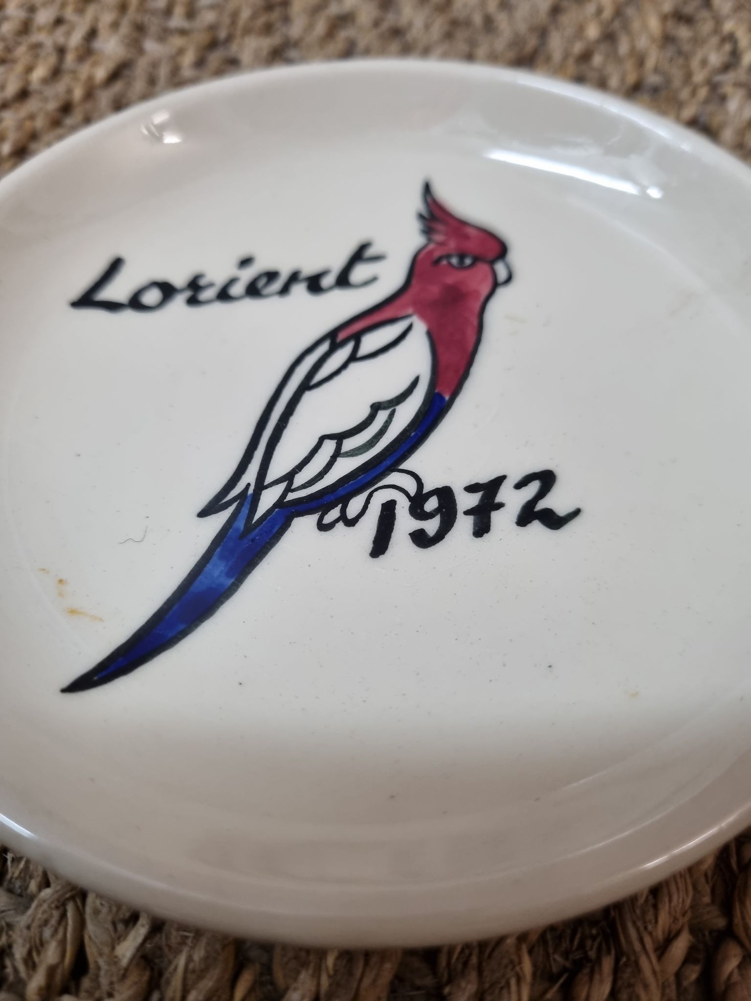 Ceramic cup Lorient ornithology 1972