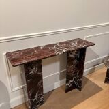 Console in red rosso levanto marble
