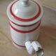 Red and white enamelled metal coffee maker