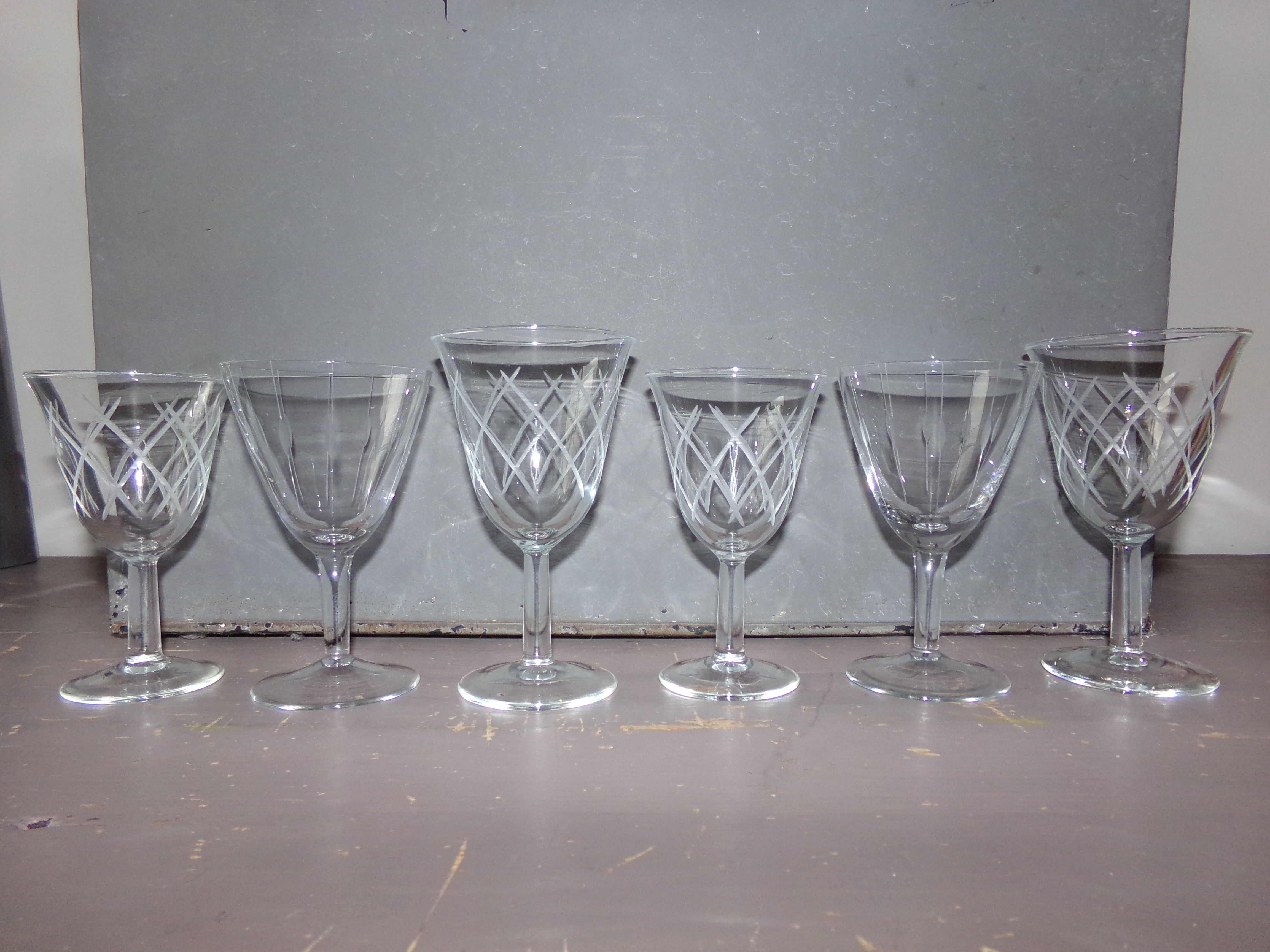 set of 6 mismatched glasses