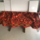 Handmade bedspread vintage red black and beige