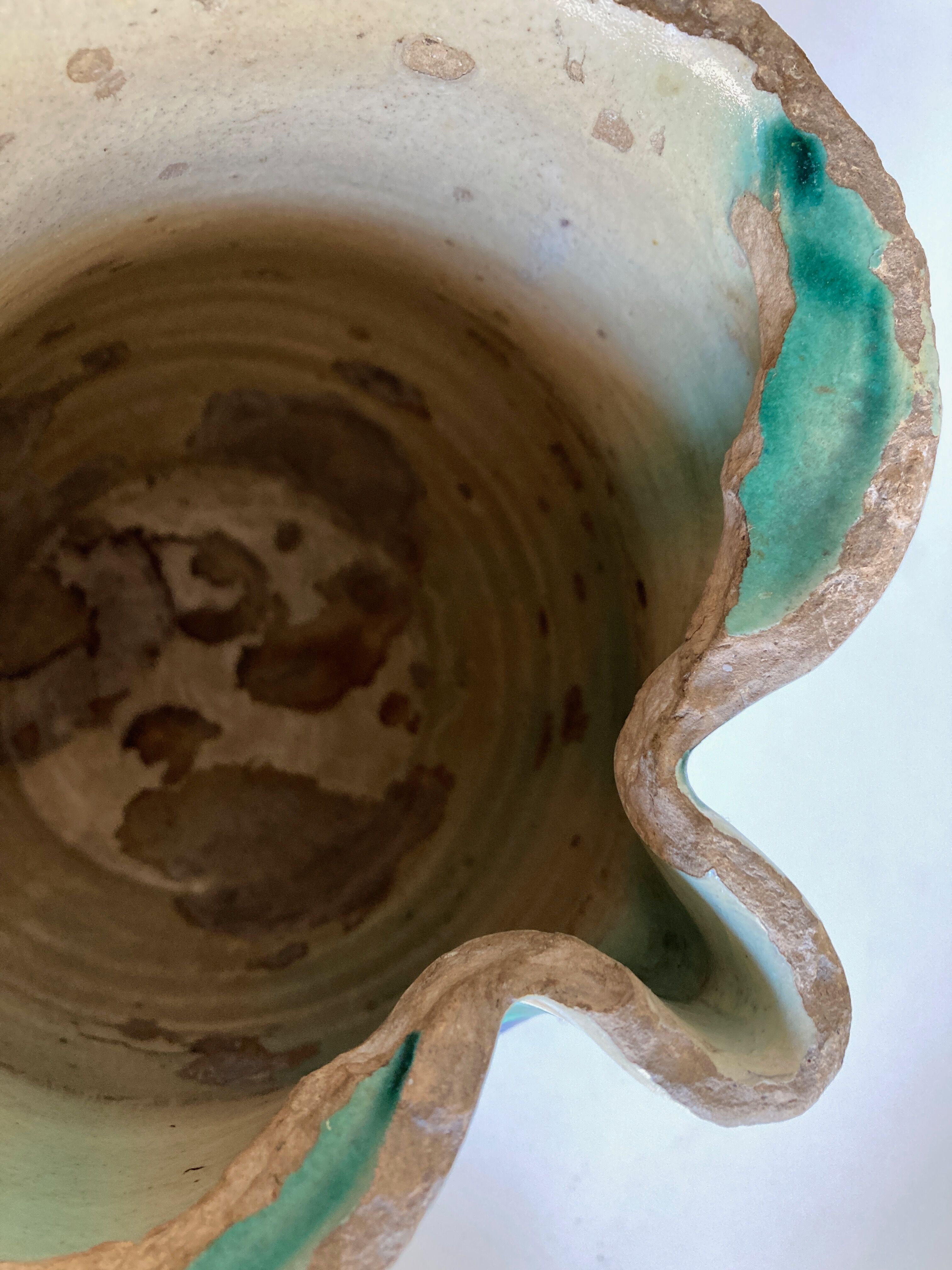 Vase pitcher 18th Italian glazed earth of Vietri Amalfi