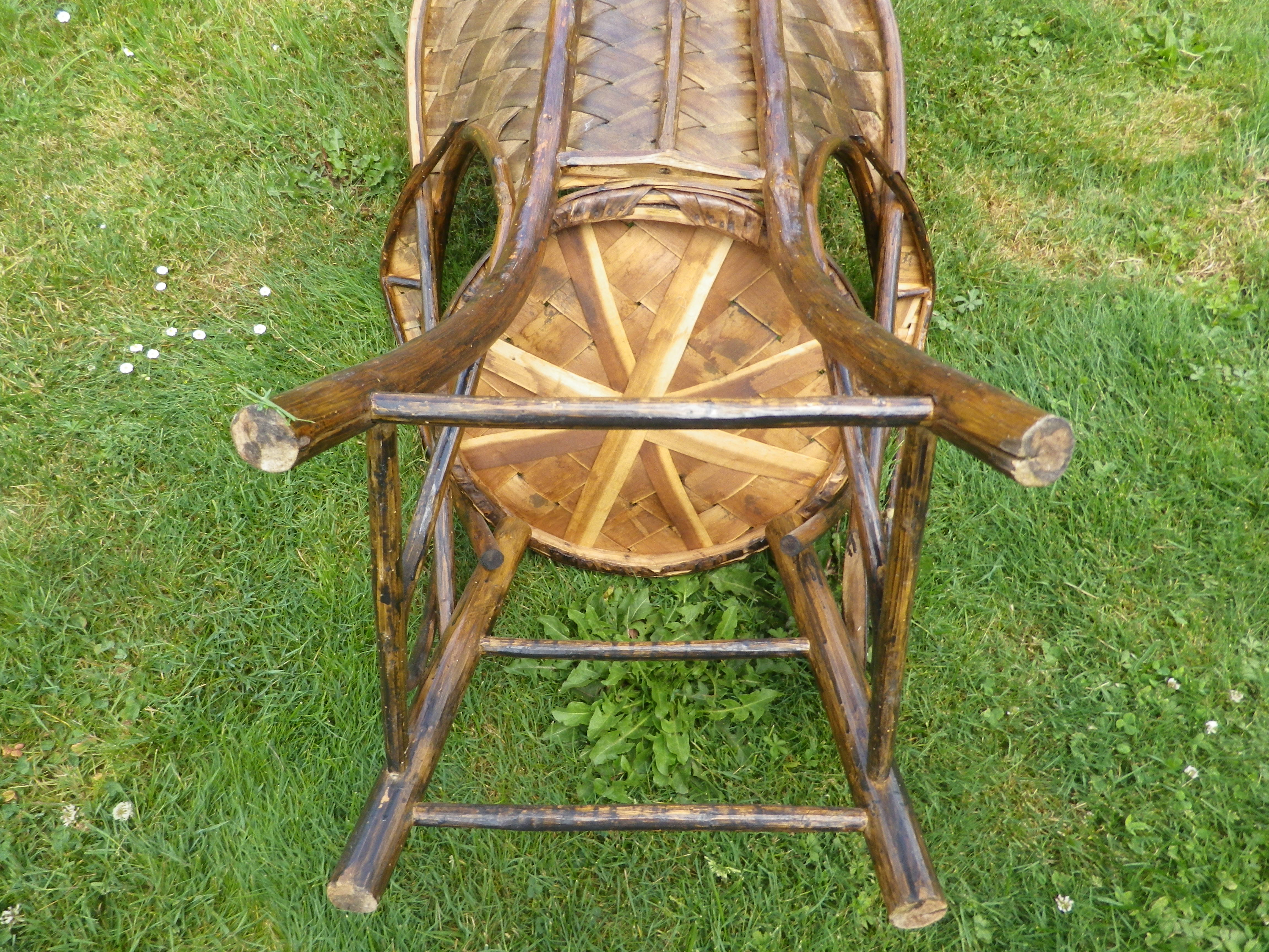 Bamboo and chestnut armchair